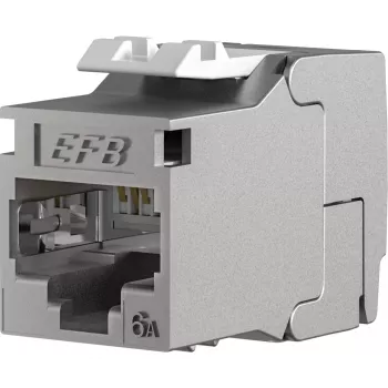 EFB E-20094-24 RJ45 Keystone Slimline/Shortbody Cat.6A certificat pe componente argintiu, 24 bucăți