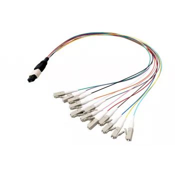 Cablu fanout EFB Elektronik MPO-PLUS/APC(M)-LC OS2 12 fibre tip B LSZH galben 1m MPOM12LCOS2-1