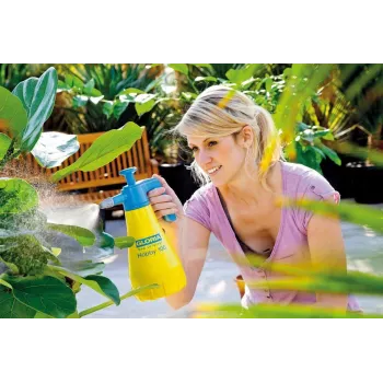 Pulverizator manual sub presiune GLORIA Hobby 100 1,3 L albastru galben plastic alamă/plastic 3 bar 000015.0000