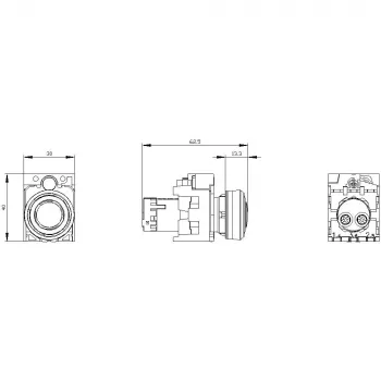 Avertizor acustic Siemens SIRIUS ACT 3SU1200-6KB10-1AA0, 22 mm rotund, plastic, negru, 24 V AC/DC, IP66/IP67/IP69K