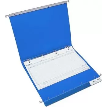 Mapă suspendată pentru documentația pacienților BOI Dokutech, 4 inele Economy Click-Line, albastru, A4, cotor 30 mm 9109-00001-B