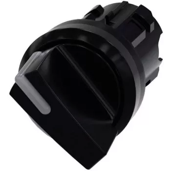 Cap comutator selector Siemens SIRIUS ACT 3SU10022BC100AA0, 22mm, 2 poziții, cu reținere, inel frontal din plastic negru, compatibil cu iluminare