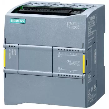 Siemens SIMATIC S7-1200F CPU 1212 FC Compact CPU, 8 DI/4 DO/2 AI, PROFINET, 100 KB Program Memory, DC/DC/DC, Fail-Safe 6ES72121AF400XB0
