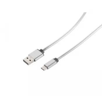 Cablu Exertis Connect 39910214 USB-C la USB-A, 1 m, USB 3.2 Gen 1, argintiu