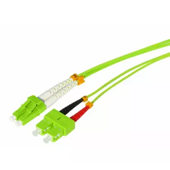 Cablu patch din fibră optică Tecline HD OM5, LC la SC Duplex, 50/125 µm Multimode, verde lime, 7,5 m 796LS07