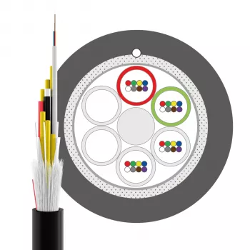 Cablu din fibră optică INFRALAN U-DQ(ZN)BH OS2 48E (4x12) Eca 5000N LSZH negru 11,2 mm G657A1 54448.1D-E5