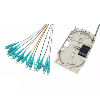 Casetă de splice fibră optică Tecline cu 12x pigtail-uri OM3 LC/UPC, 2,0 m, multicolor, pachet de 12 20500030