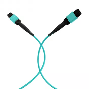 Cablu patch MPO-PLUS mamă la MPO-PLUS mamă EFB Elektronik, OM3 multimod, 12 fibre, tip B, LSZH aqua, 5 m MPOF12MPOFOM3-5