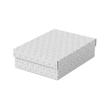 Set de 3 cutii de depozitare și cadou LEITZ Home M, alb, carton ondulat 100% reciclat, capac detașabil 628284
