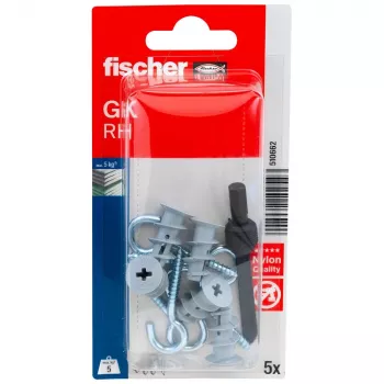 Diblu pentru gips-carton Fischer GK RH K NV cu cârlig rotund, 22 mm, 1 set (510662)