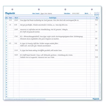 Formulare BOI raport de îngrijire, față-verso, A4, 50 file, alb (9206-00304)