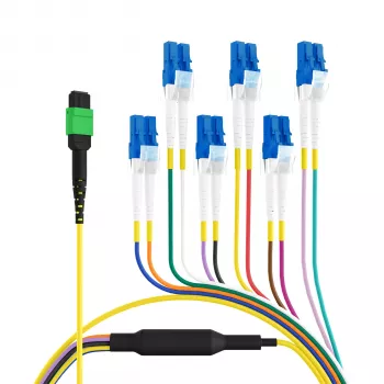 Cablu trunk EFB Elektronik MPO-PLUS/APC(F)-LC OS2 12 fibre tip B LSZH galben 3m MPOF12LCOS2-3