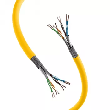 INFRALAN Cat.7A 1250 AWG22 S/FTP 4P CPR Dca 25Gbit/s ready galben rapiță RAL1021, 100m 999833.100-CPR