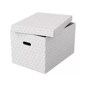 Esselte Home Storage Box L, Set of 3, White, 628286