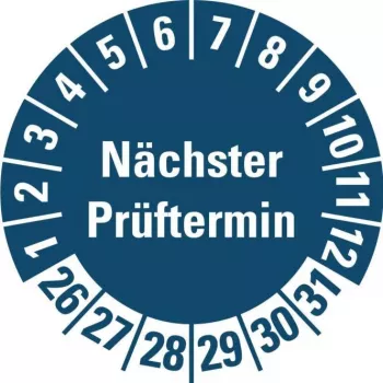 Etichetă de inspecție HEIN Industrieschilder NP26-31 albastră rotundă 20 mm 500/rolă (185778)