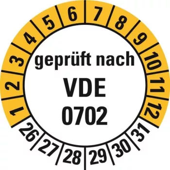 Etichete de inspecție HEIN Industrieschilder 188207 VDE 0702, săptămânile 26-31, 20 mm, adeziv permanent, 500 pe rolă