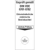 Etichetă de inspecție HEIN 178140 pentru DIN VDE 0701-0702, autocolantă, galbenă, 50 x 25 mm, 100 etichete