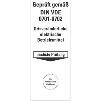 Etichetă de inspecție HEIN 178140 pentru DIN VDE 0701-0702, autocolantă, galbenă, 50 x 25 mm, 100 etichete