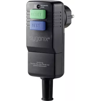Ștecher unghiular Schuko Sygonix SY-3779070 cu PRCD, 230 V, 16 A, IP54, negru