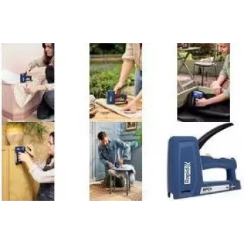 Capsator manual RAPID TOOLS RPC4, albastru, pentru capse din sârmă fină tip 53 și tip 13 (6-16 mm) și cuie tip 8 - 1 buc. 5001631