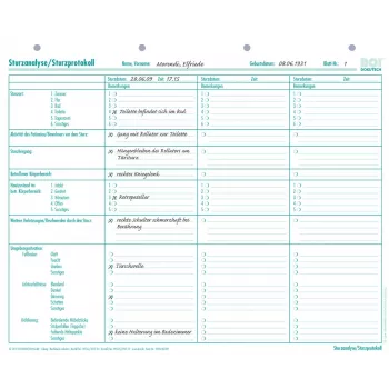 Formulare BOI analiză/protocol cădere, 50 file (9206-00389)