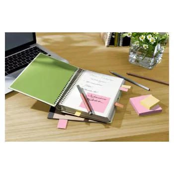 Note reciclate 3M Post-it 655-1RPT-N, 127 x 76 mm, mov, 100 file, hârtie 100% reciclată