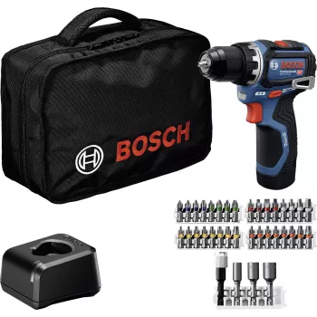 Mașină de găurit și înșurubat cu percuție cu acumulator fără perii Bosch Professional 12 V 2 Ah cu 2 acumulatori și încărcător 0615A500CF