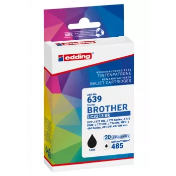 Cartuș de cerneală compatibil negru edding EDD-639 pentru Brother LC3213BK 18-639
