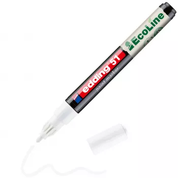 Marker de vopsire Edding 51 EcoLine alb 1-2 mm 4-51-049