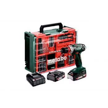 Mașină de găurit și înșurubat cu acumulator Metabo BS 18 Quick Set 602217710 18 V 2,0 Ah Li-Ion fără perii cu 2 acumulatori, încărcător și valiză