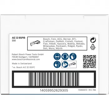 Lamă de ferăstrău pentru tăiere în adâncime BOSCH PRO AIZ 32 BSPIB StarlockPlus, 32 x 50 mm, bimetal 2608669073
