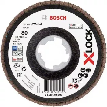 Disc de tăiere Bosch Accessories 2608619805 Expert for Inox X-LOCK, 125 mm x 1,0 mm, granulație 60, oțel inoxidabil, 1 bucată