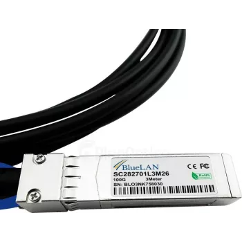 Cablu DAC breakout pasiv din cupru QSFP28 la 4x SFP28 BlueLAN 980-9I48H-00C003 compatibil, 3 m, 100G la 4x25G 980-9I48H-00C003-BL