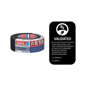 Bandă textilă Tesa Pro Strong, neagră, 50 m x 50 mm 66462-00002-00