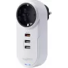 Adaptor de priză Schuko Sygonix SY-4512994 cu 2 porturi de încărcare USB, alb
