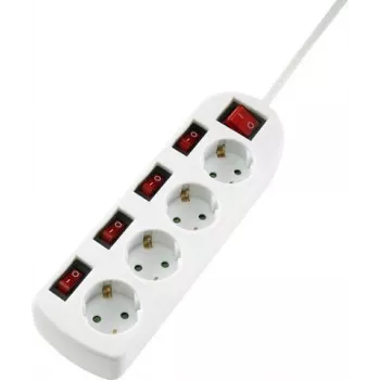 Adaptor priză Schuko Sygonix SY-4535068 cu întrerupător, alb, 16 A, 3680 W, protecție pentru copii
