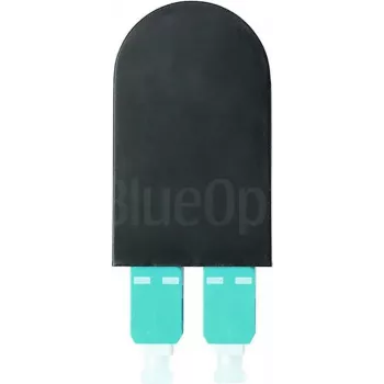 Adaptor loopback din fibră optică BLUELAN BlueOptics OM3 50/125µm multimod SC/UPC duplex, aqua/turcoaz, ferulă ceramică, de la -40°C la +85°C (BOLBSCOM3)