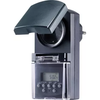 Sygonix SY-5044422 Digital Timer Socket, Weekly Program, 1800 W, IP44, Countdown & Random Function, White