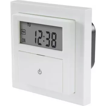 Sygonix SY-4504968 Temporizator digital îngropat cu program săptămânal, 1800 W, numărătoare inversă, ramă de suprafață inclusă