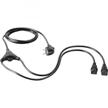 SYGONIX SY-5178378 IEC C14 to 2x IEC C13 Power Splitter Y-Cable, 2m, Black