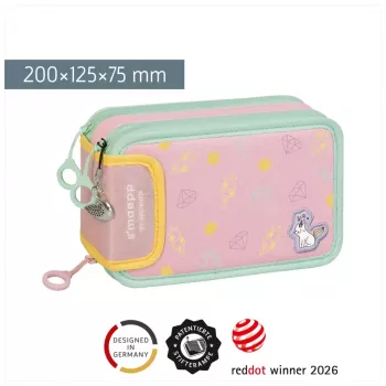 BRUNNEN s'maepp Sweet Unicorn Filled Pencil Case Pastel Pink/Green 33-Piece, 20.0 x 7.5 cm 104942101