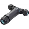 Conector de cablu rezistent la intemperii Sygonix SY-5516050 cu borne cu șurub, IP68, 3 poli, negru