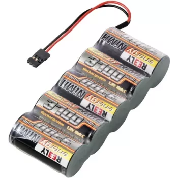 Reely NiMH RC Battery Pack 6 V 3700 mAh 5-Cell Sub-C Side-by-Side JR Plug RE-7856835