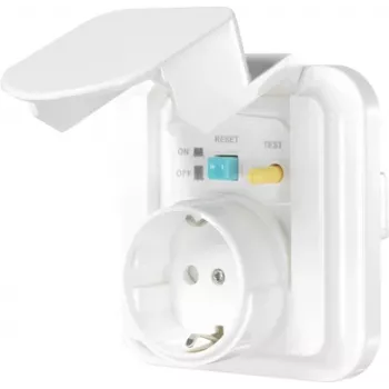 Priză de siguranță cu protecție diferențială Sygonix SY-5775152 cu 1 modul, montaj îngropat, cu protecție sporită la atingere IP44 alb