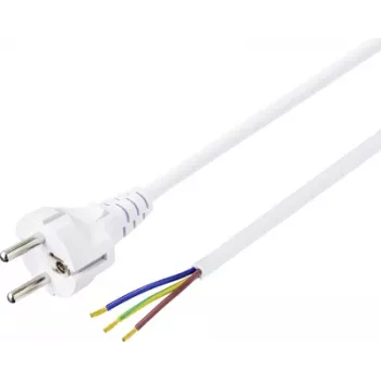 Cablu de alimentare Sygonix SY-5043502 CEE 7/7 la IEC C13 alb 1,5 m
