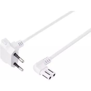 Cablu de alimentare Sygonix SY-5043434 CEE 7/16 la IEC C7 alb 1,5 m
