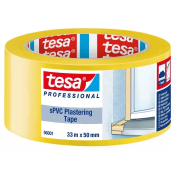 Bandă de tencuit tesa 66001 galbenă 33 m x 50 mm 66001-00001-00