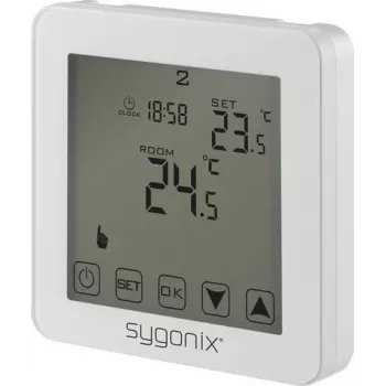 Termostat de cameră îngropat Sygonix Touch 2 cu program săptămânal, 1-70°C, alb SY-4961570