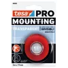 Bandă de montaj dublu adezivă din spumă acrilică tesa Mounting PRO transparent 66965-00001-00, 5 m x 19 mm, susține până la 10 kg/m, rezistentă la UV și umiditate, pentru interior și exterior