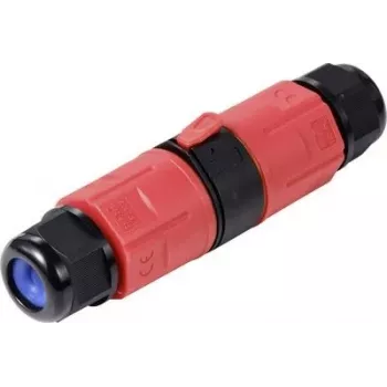 Conector de cablu rezistent la intemperii cu 3 pini Sygonix SY-6748352 cu cleme cu pârghie, IP68, negru